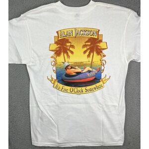 Vintage Alan Jackson "It's 5 O,clock Somewhere"‎ Country Music T Shirt 2004 Sz L